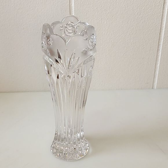 Vintage Oneida Crytal Southern Garden Flower Bud Vase 7x2.2inch 1992 Germany - Picture 4 of 11